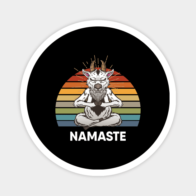 Namaste Yoga Meditation Goat Magnet by teweshirt